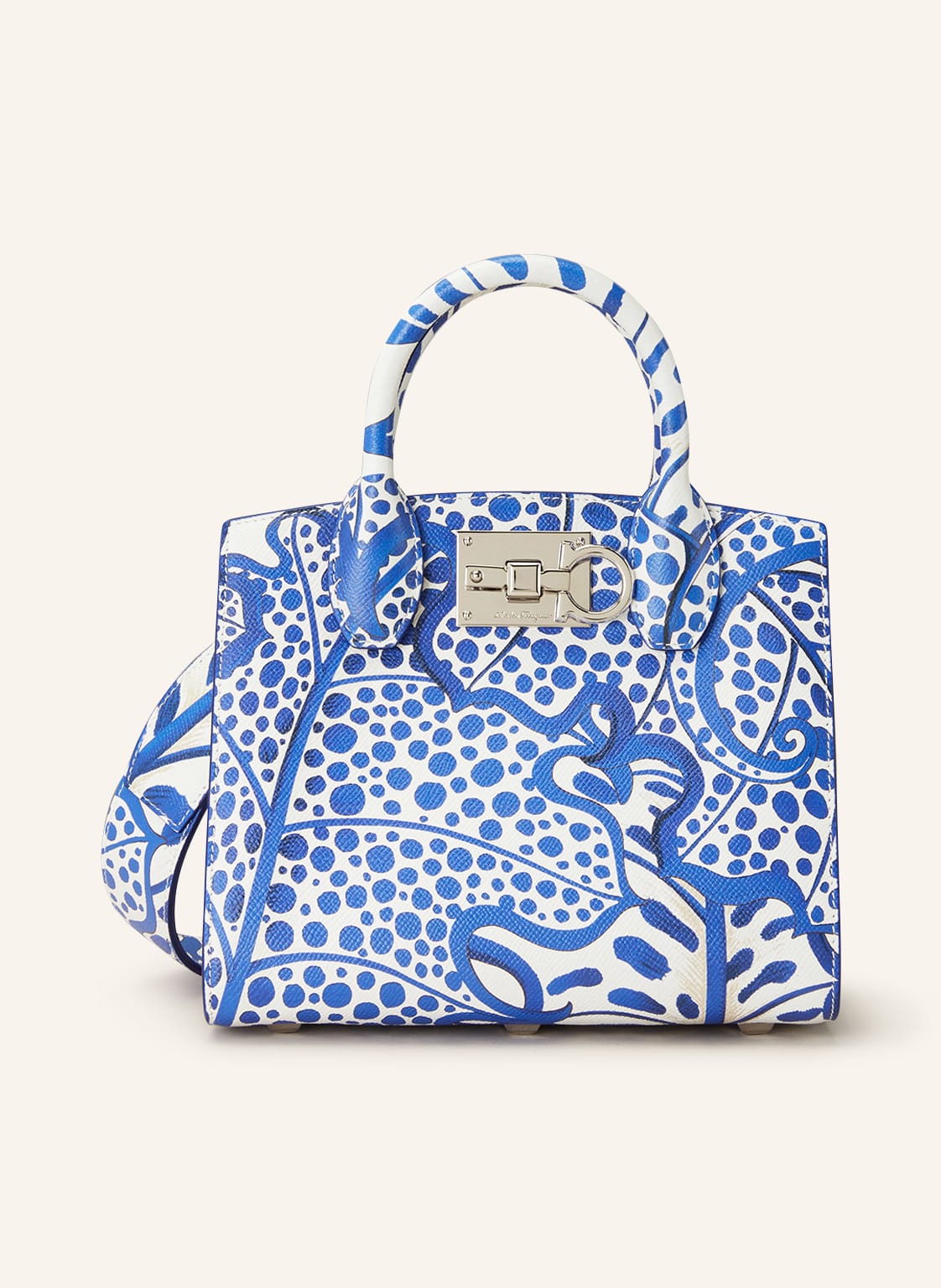 Image of Ferragamo Saffiano-Handtasche The Studio Box weiss