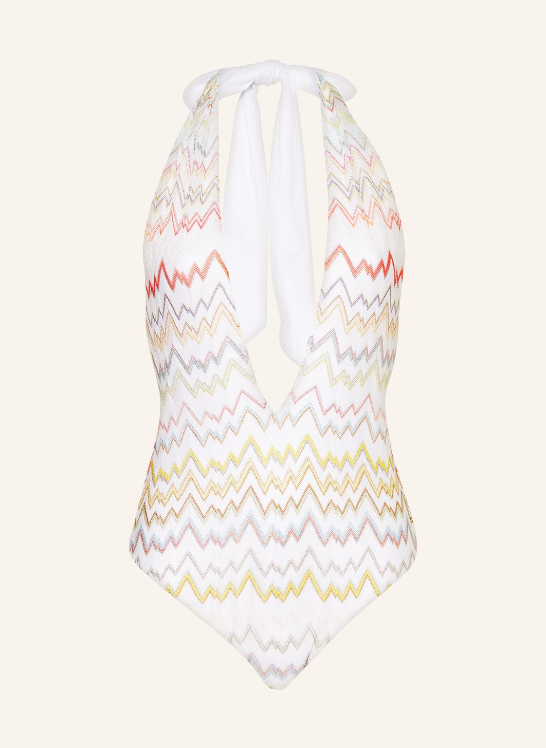 Image of Missoni Neckholder-Badeanzug Mit Glitzergarn weiss