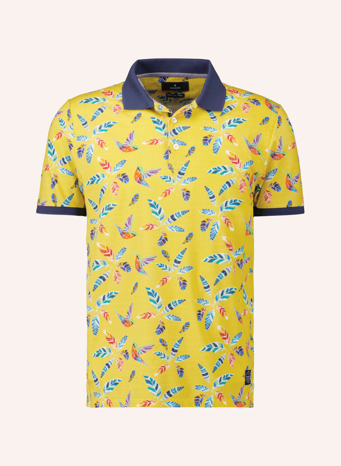 Image of Ragman Piqué-Poloshirt gelb