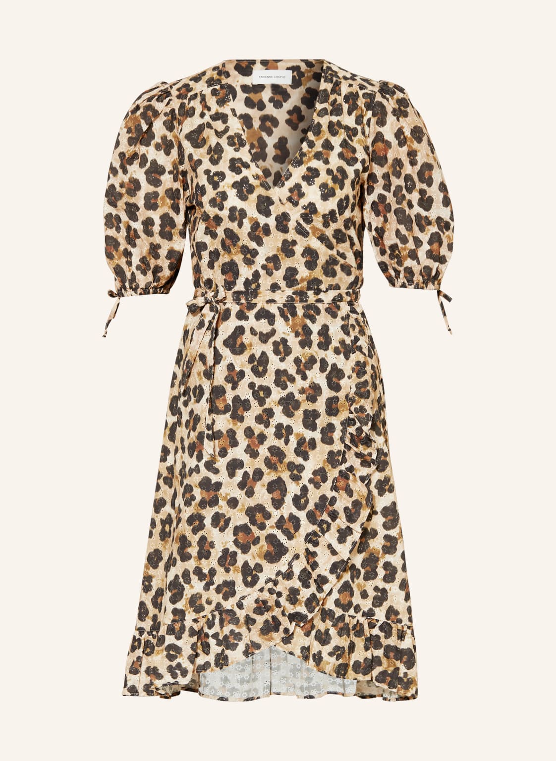 Image of Fabienne Chapot Wickelkleid Marley Mit Lochstickereien beige