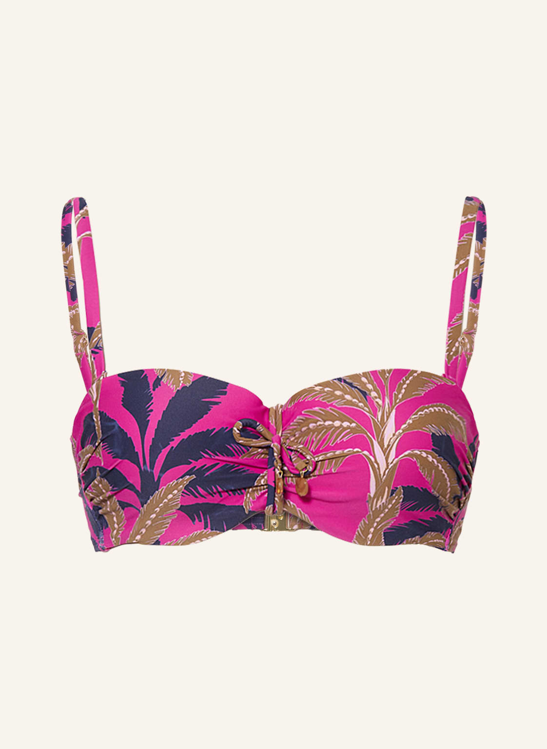 Image of Cyell Bandeau-Bikini-Top Palm Springs Mit Schmuckperlen pink
