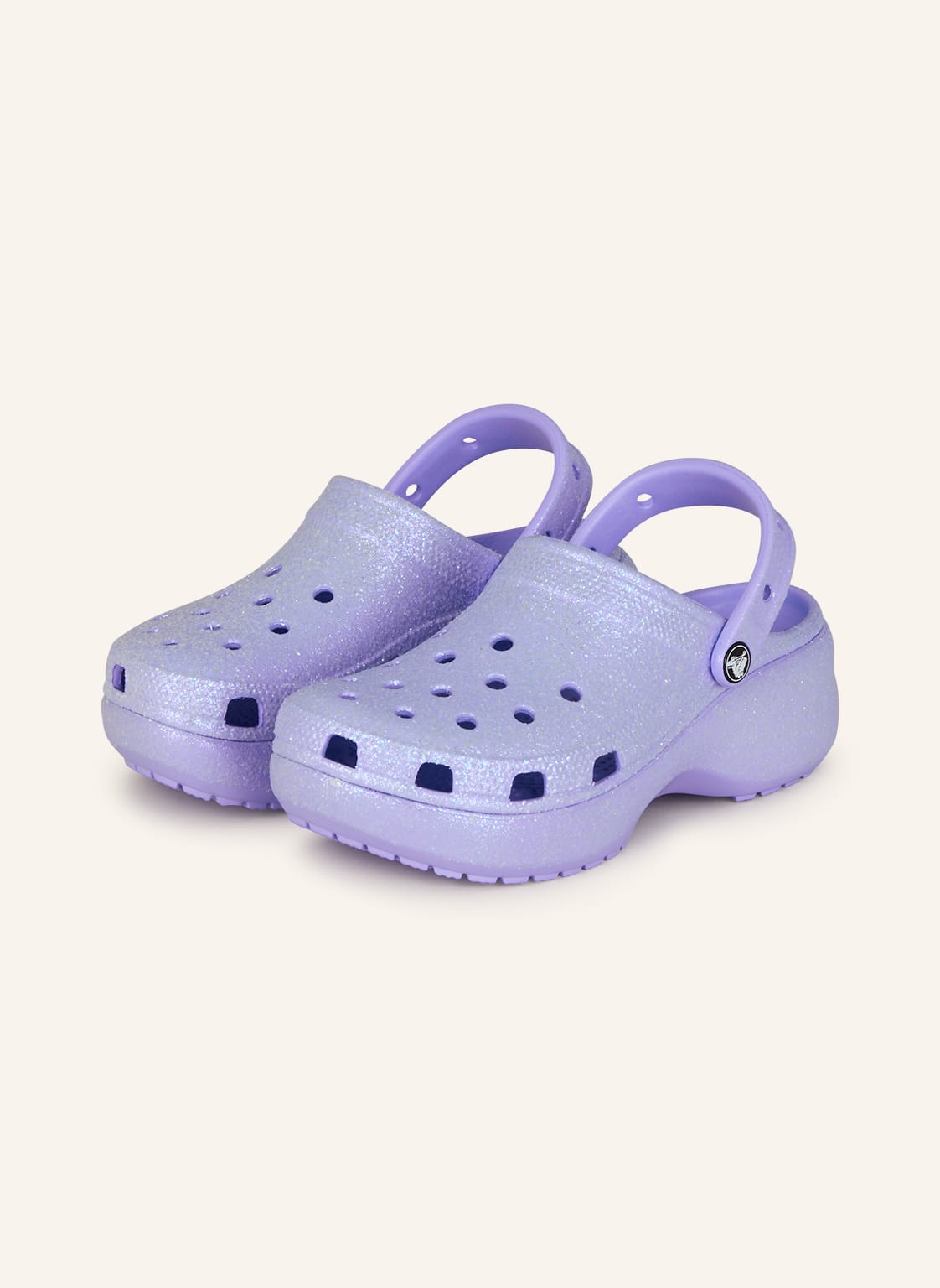 Image of Crocs Plateau-Pantoletten Classic Platform Glitter violett