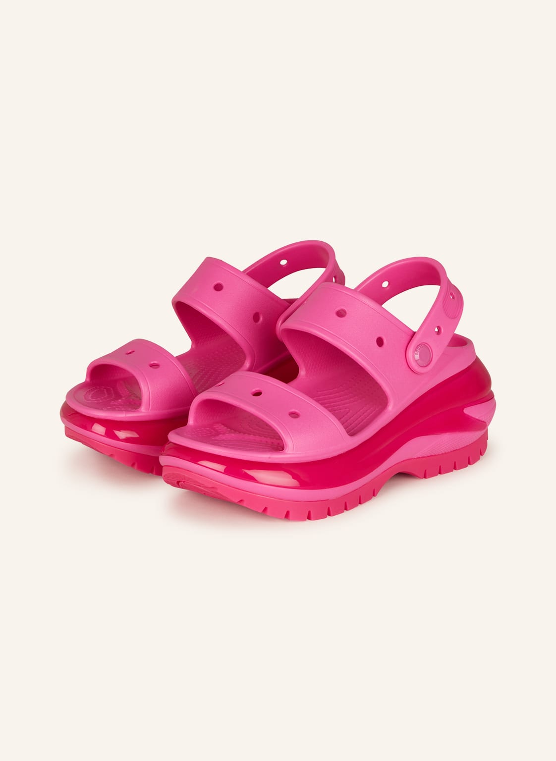 Image of Crocs Plateau-Pantoletten Classic Mega Crush pink