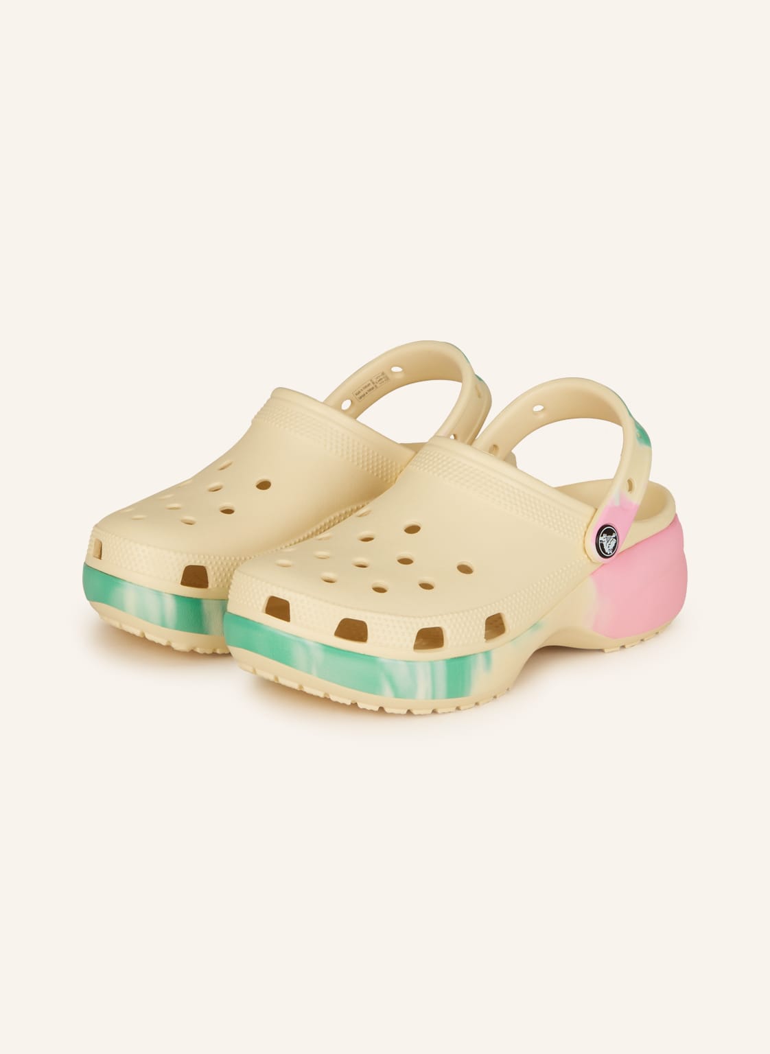 Image of Crocs Plateau-Pantoletten Classic Platform Ombre beige