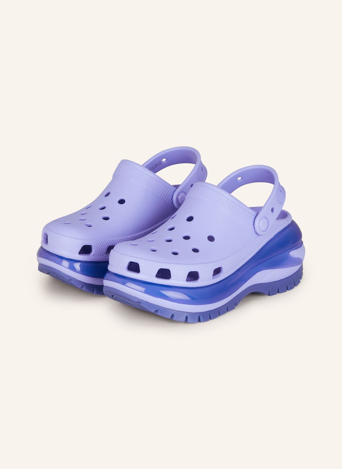 Image of Crocs Plateau-Pantoletten Classic Mega Crush blau