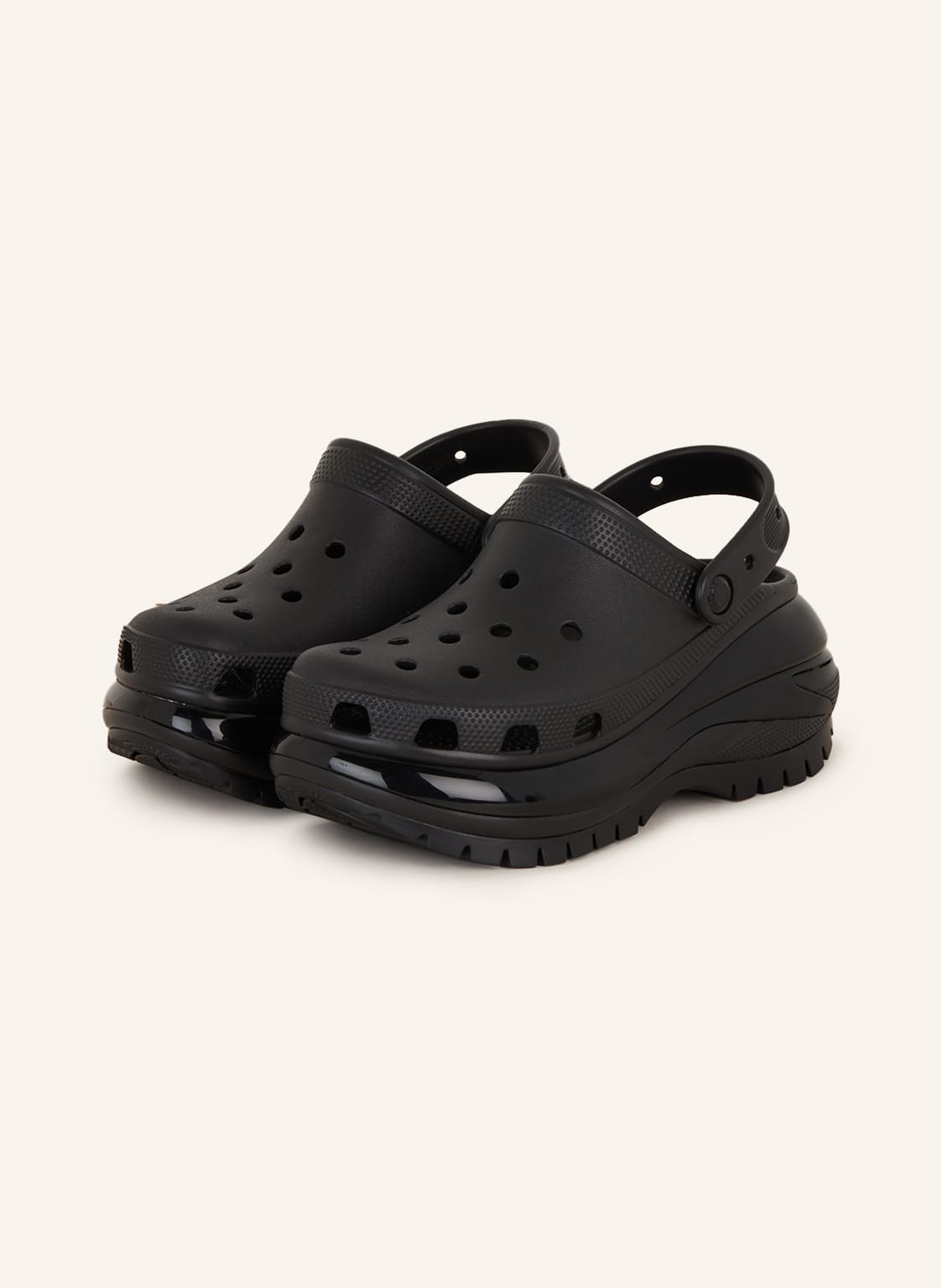 Image of Crocs Plateau-Pantoletten Classic Mega Crush schwarz