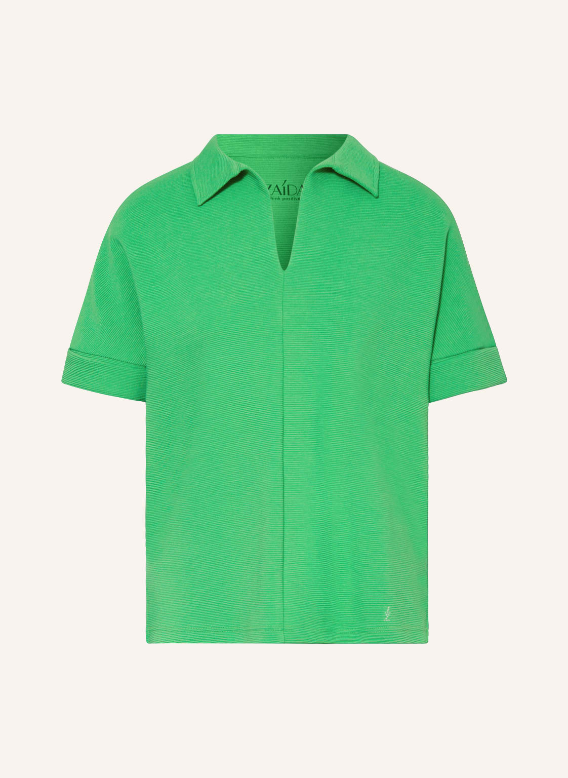Image of Zaída Jersey-Poloshirt Mit Schmucksteinen gruen