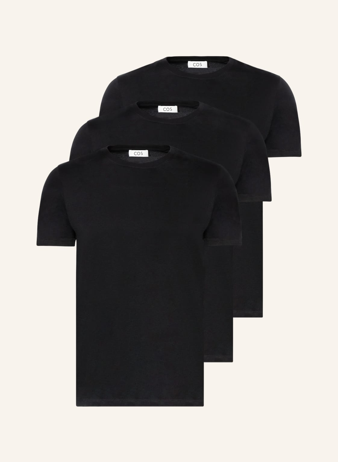 Image of Cos 3er-Pack T-Shirts schwarz