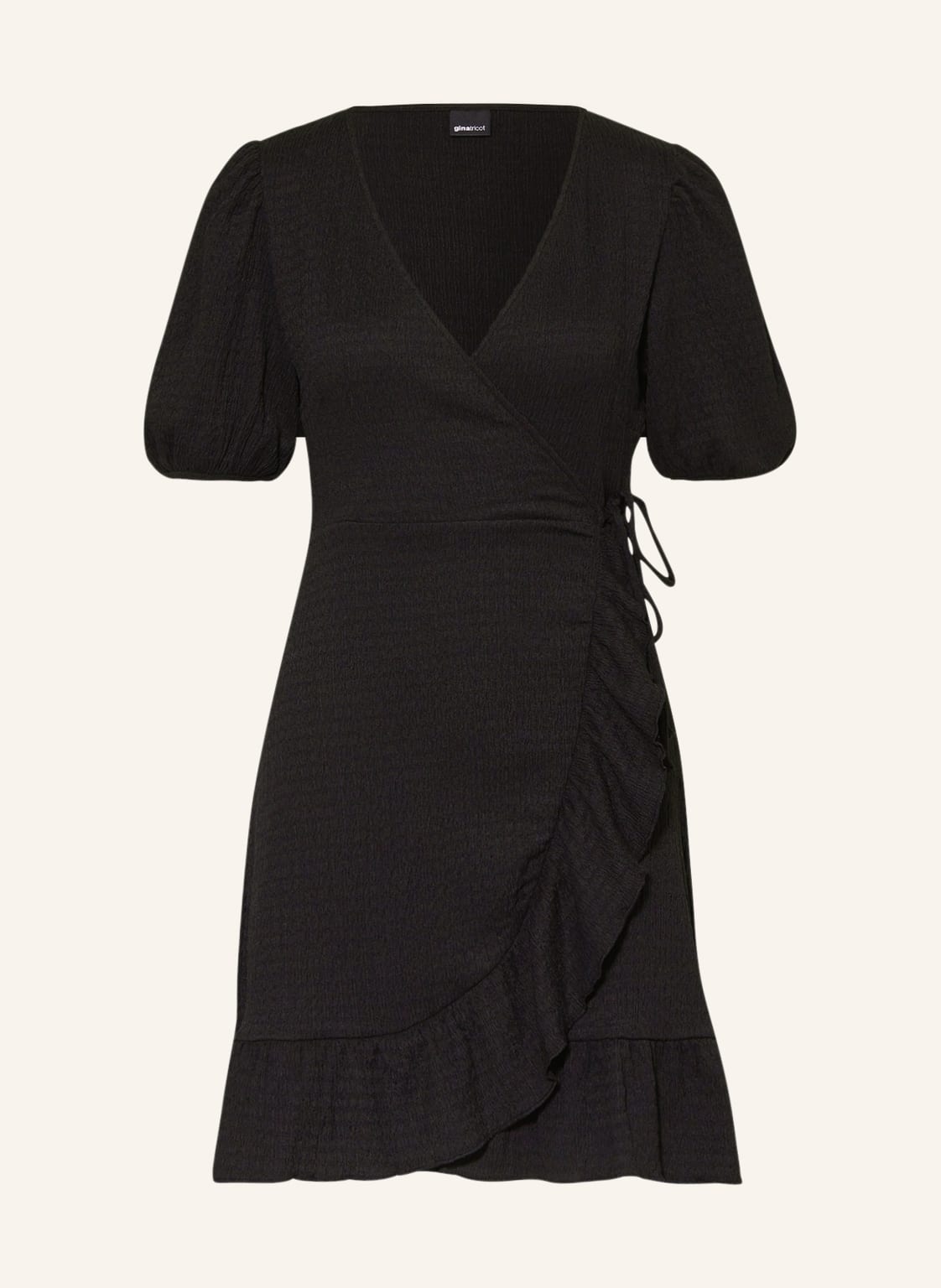 Image of Gina Tricot Kleid Roza In Wickeloptik schwarz