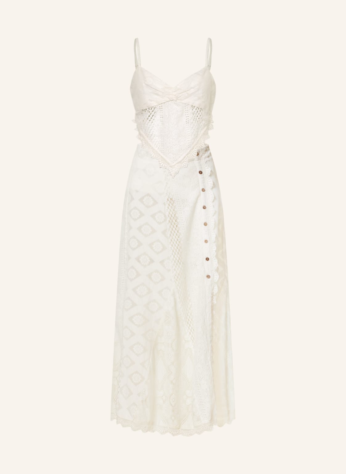 Image of Free People Set Cynthia: Cropped-Top Und Rock Aus Spitze weiss