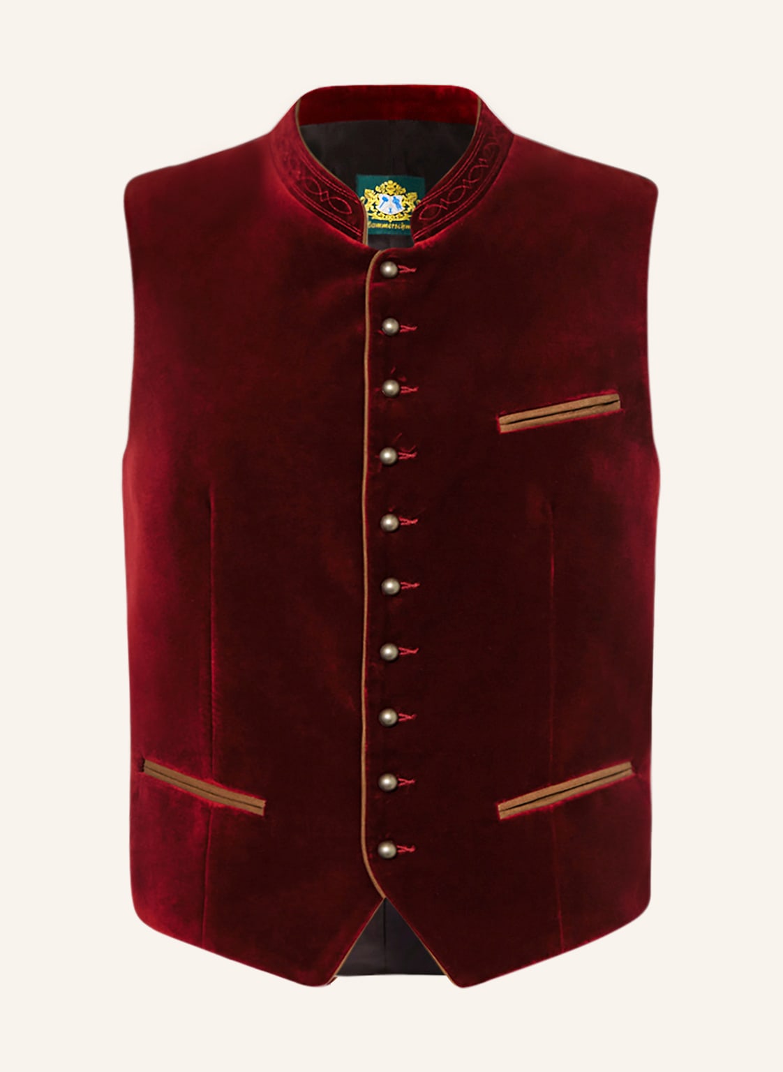 Image of Hammerschmid Trachtenweste Albrecht Im Materialmix rot