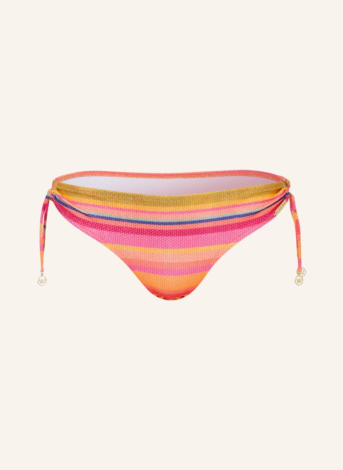 Image of Watercult Triangel-Bikini-Hose Dopamine Stripe Mit Glanzgarn pink