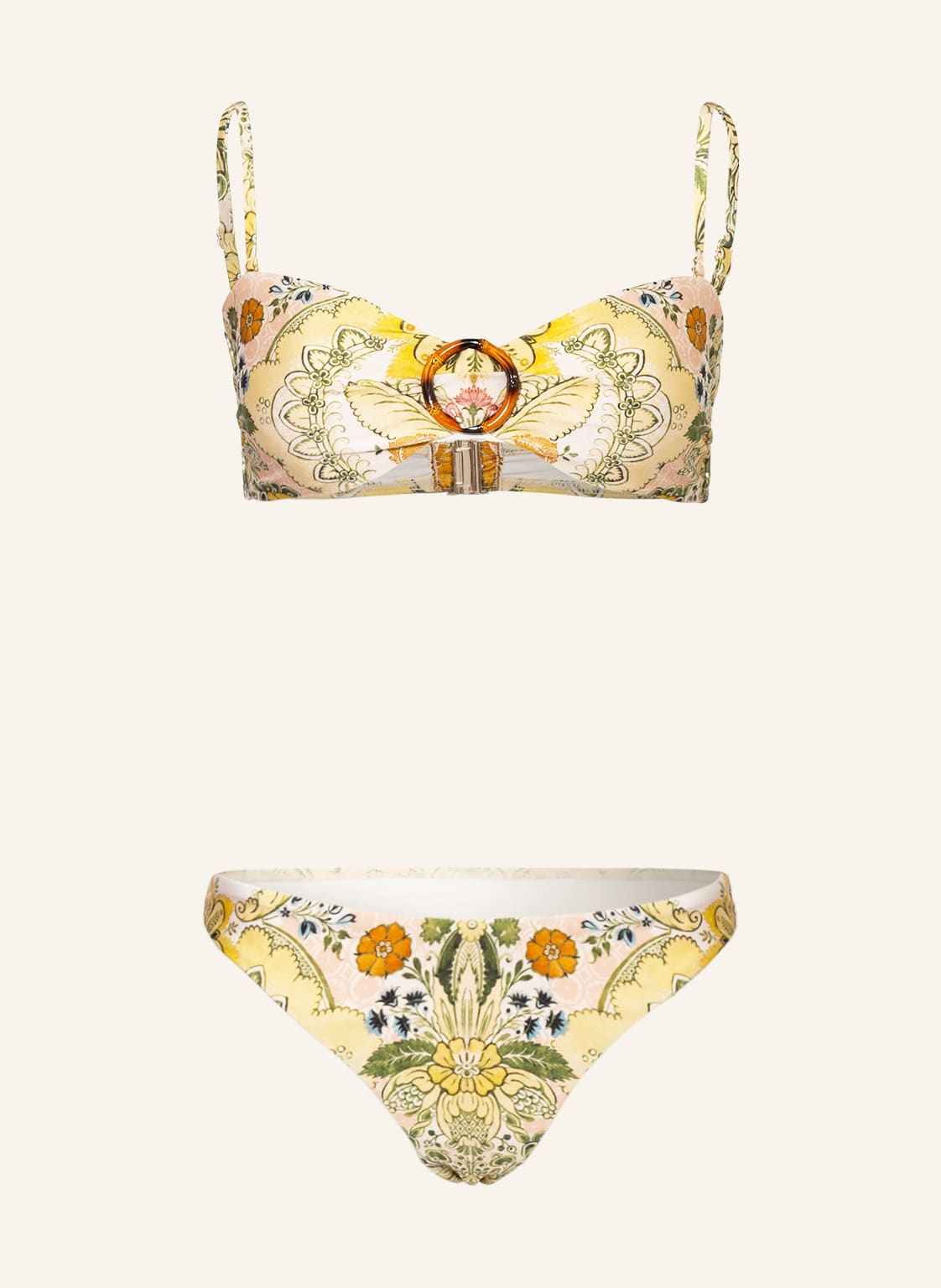 Image of Zimmermann Bandeau-Bikini Lau Bamboo rosa