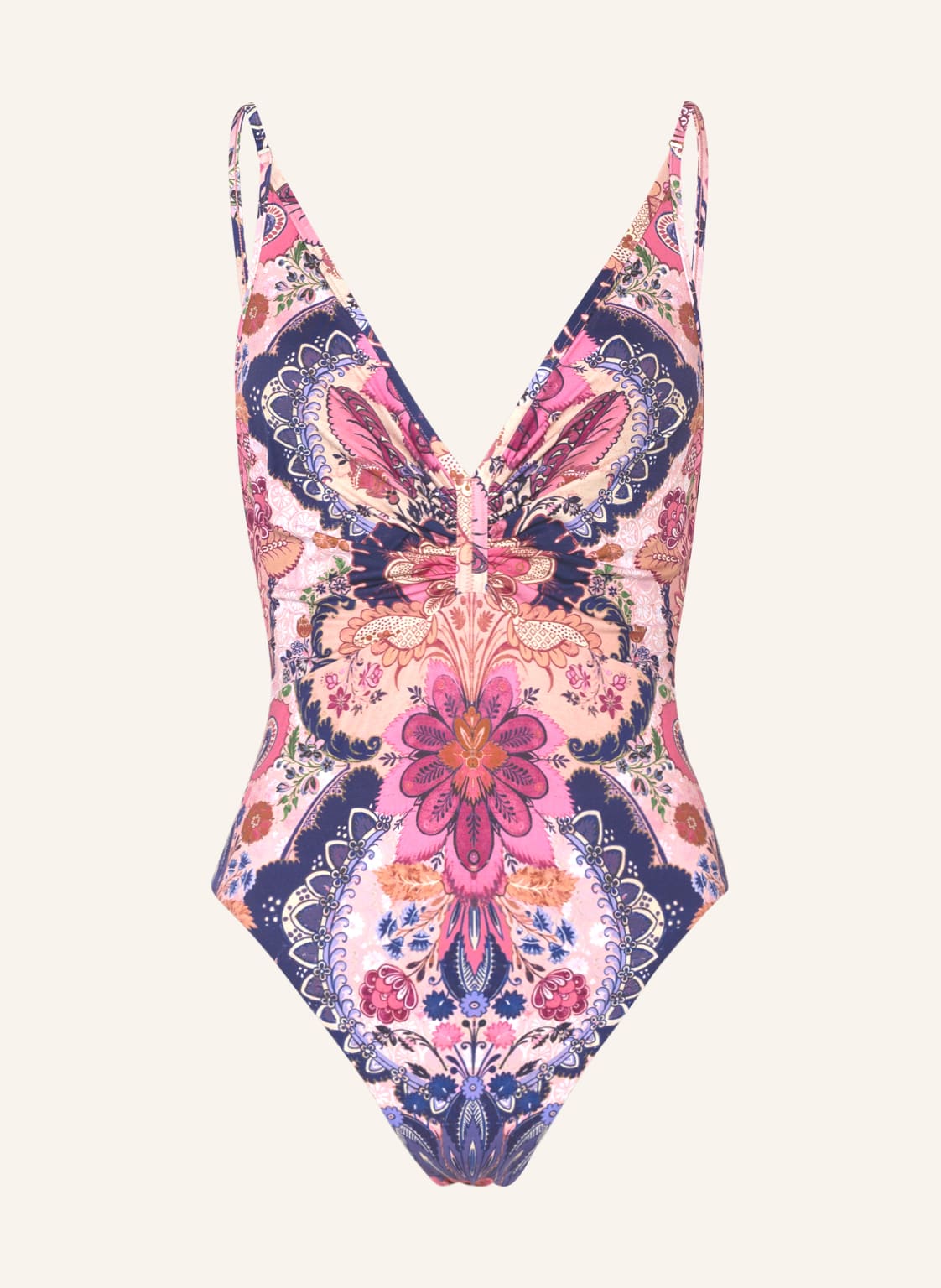 Image of Zimmermann Badeanzug Lau Ruched Plunge rosa