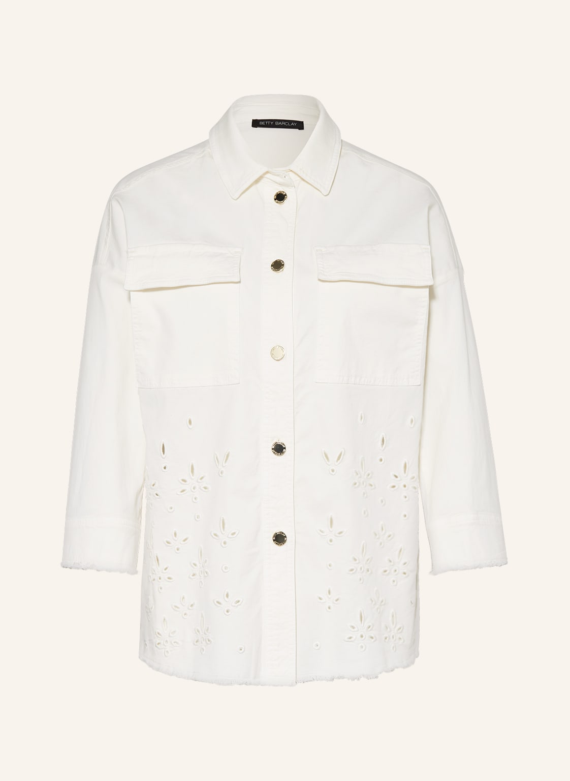 Image of Betty Barclay Overjacket Mit 3/4-Arm Und Lochspitze weiss