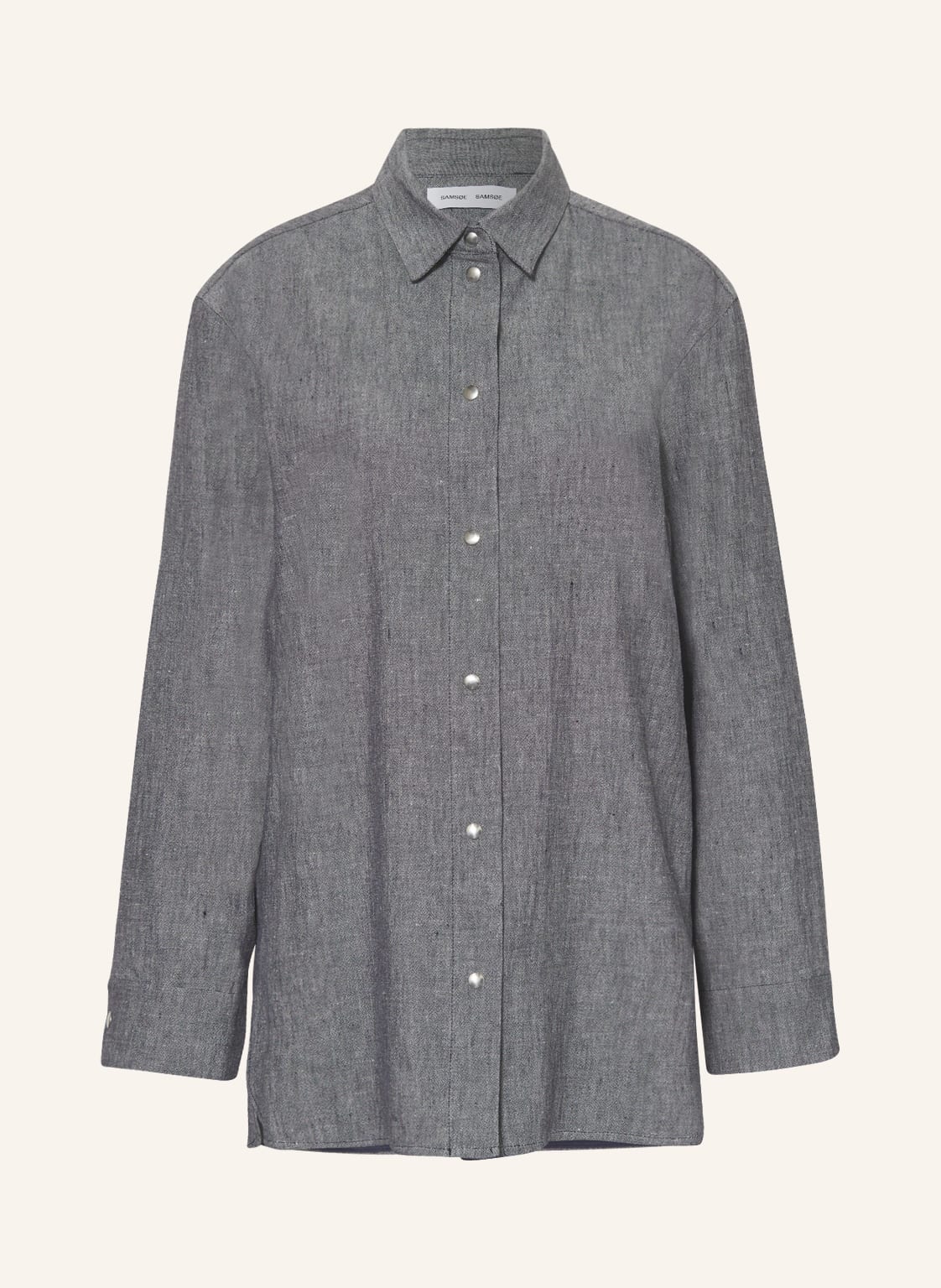 Image of Samsøe Samsøe Overshirt Tianay Mit Leinen grau