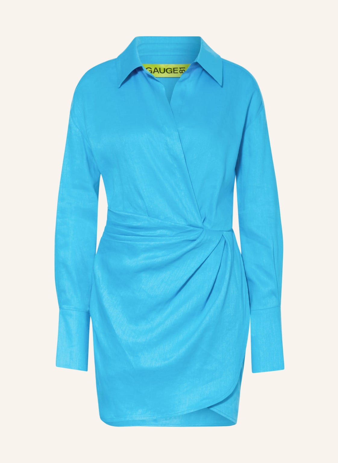 Image of gauge81 Cocktailkleid Puno Mit Leinen blau