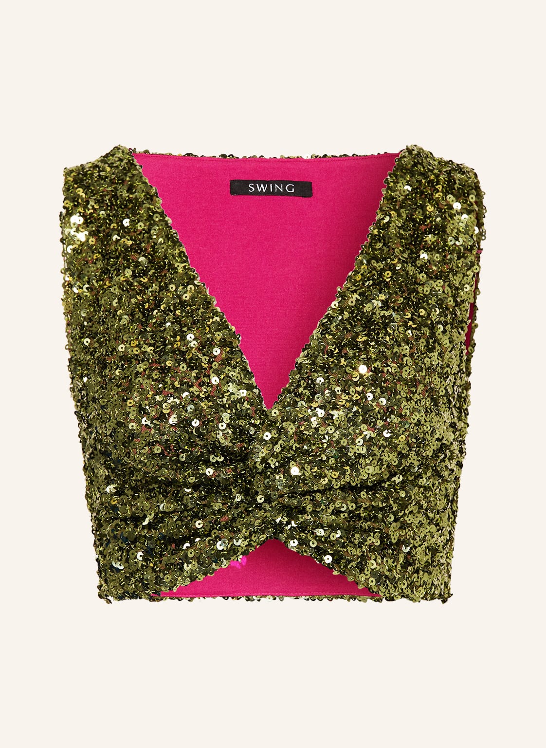 Image of Swing Cropped-Top Mit Pailletten gruen