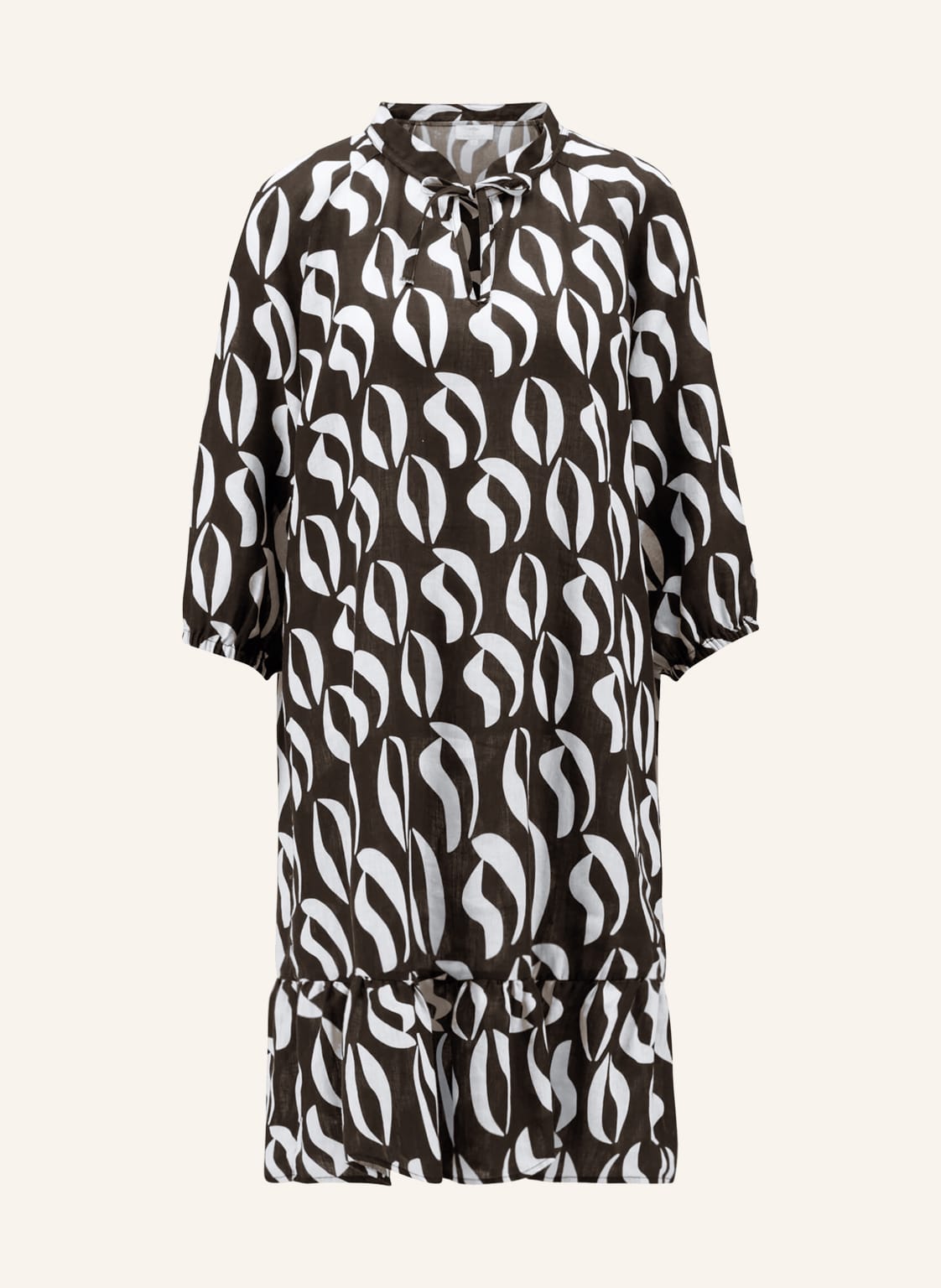 Image of Fynch-Hatton Leinenkleid Mit 3/4-Arm schwarz