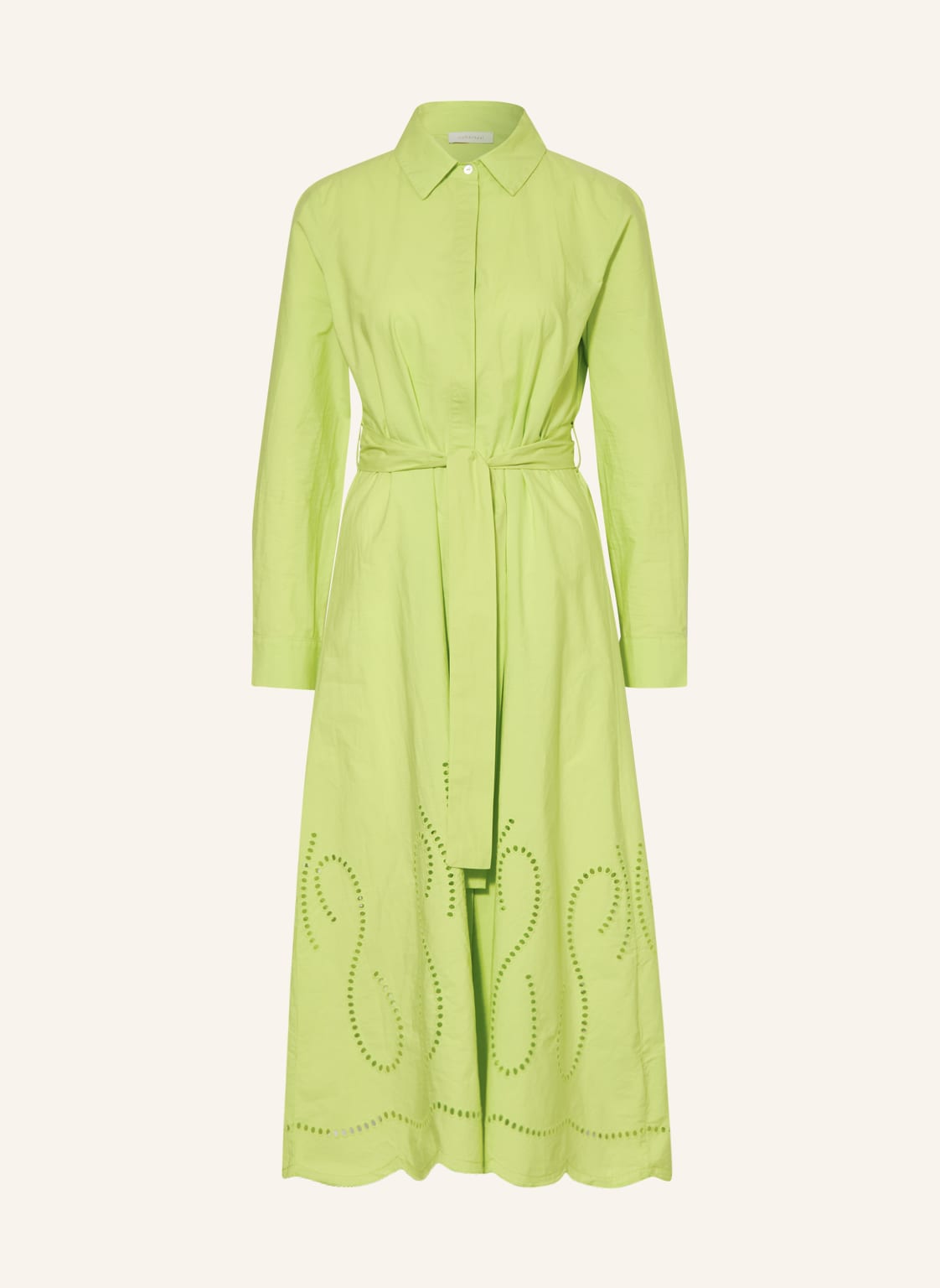 Image of Rich&Royal Hemdblusenkleid Mit Lochspitze gruen