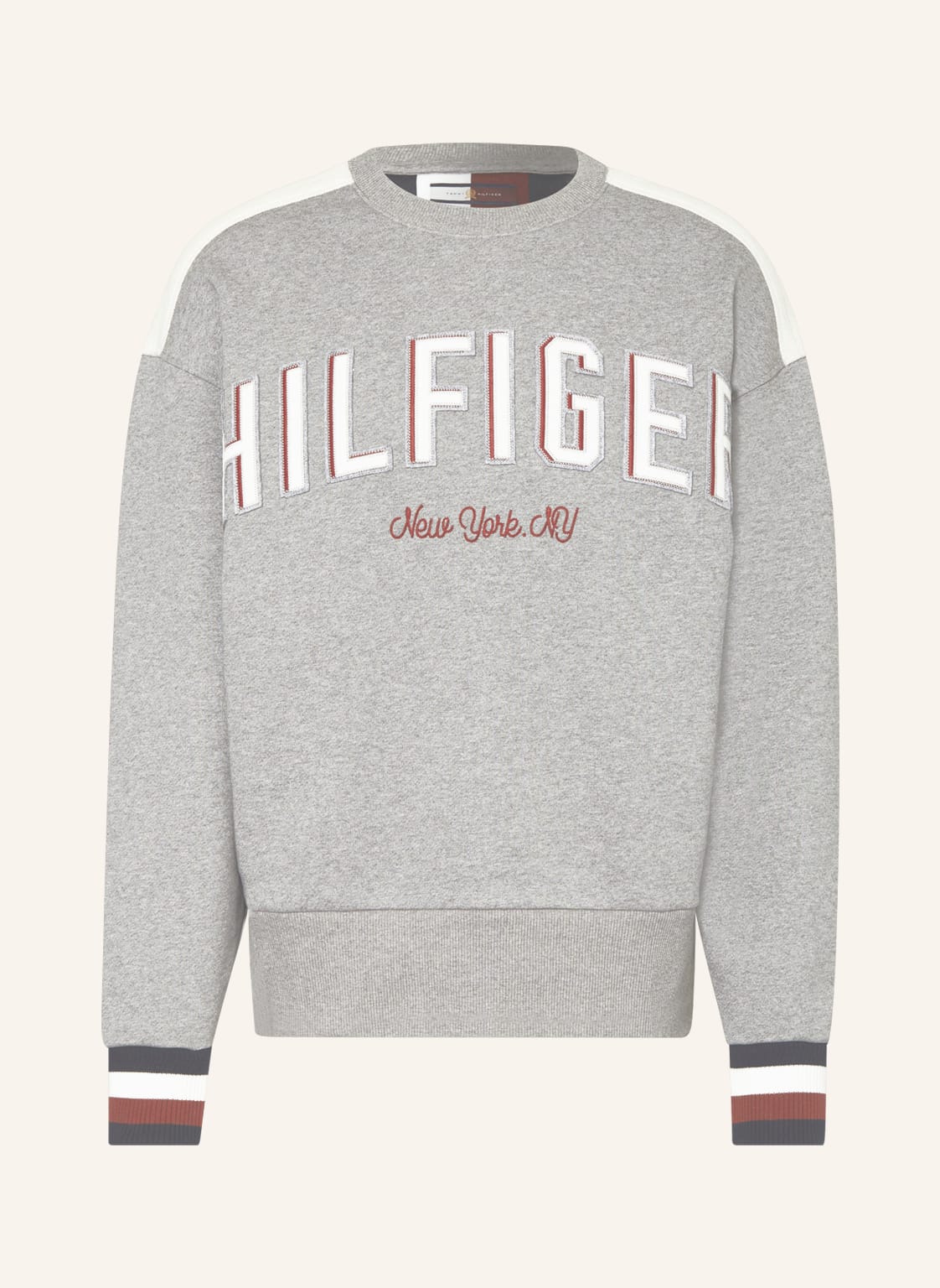 Image of Tommy Hilfiger Sweatshirt Mit Galonstreifen grau