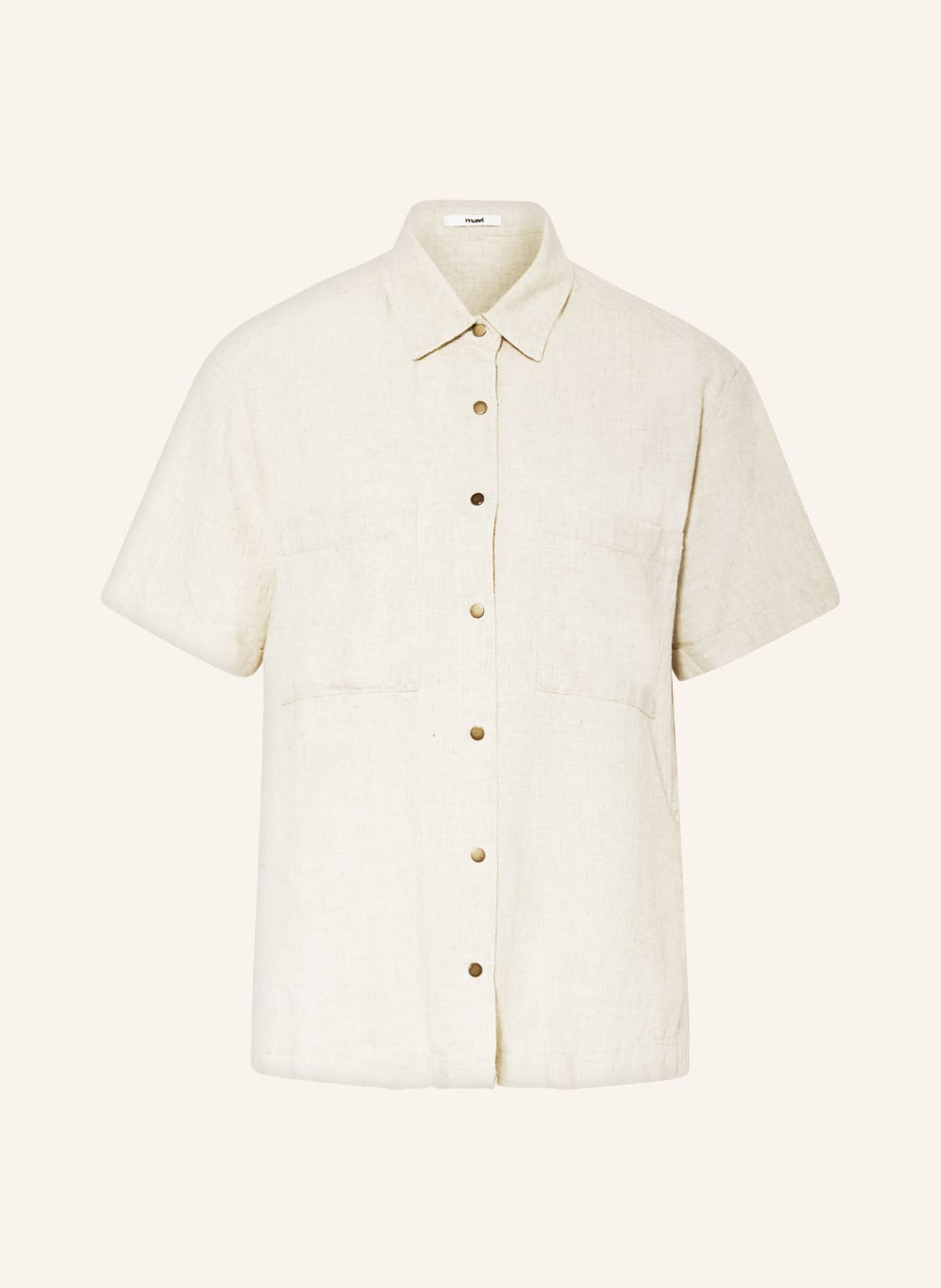 Image of Mavi Hemdbluse Mit Leinen beige