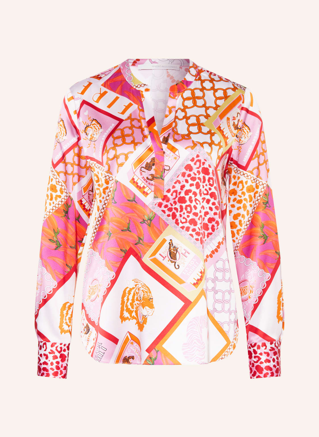 Image of Herzen's Angelegenheit Blusenshirt Aus Seide rot