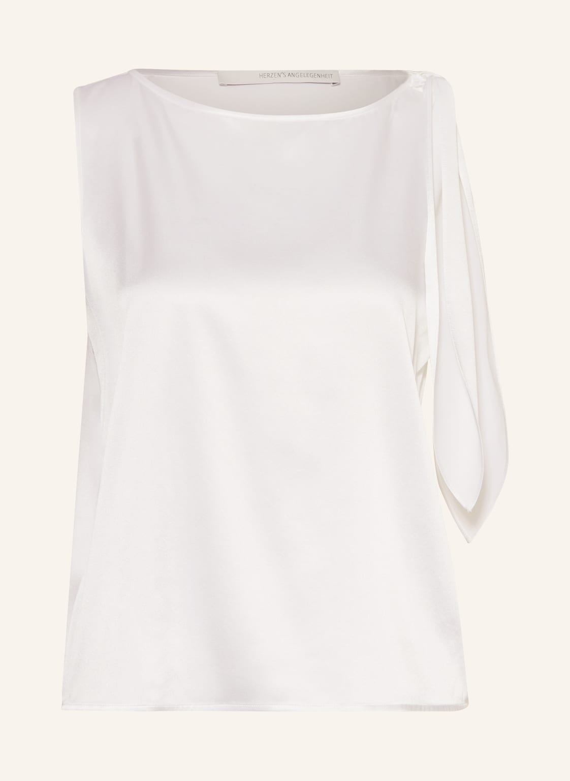 Image of Herzen's Angelegenheit Blusentop Aus Seide weiss