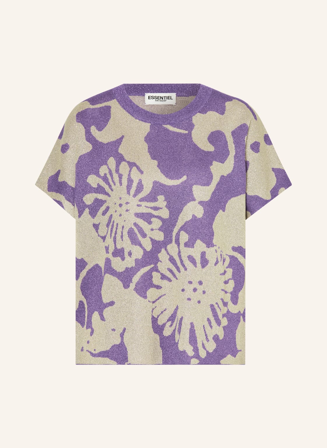 Image of Essentiel Antwerp Strickshirt Deremo Mit Glitzergarn violett