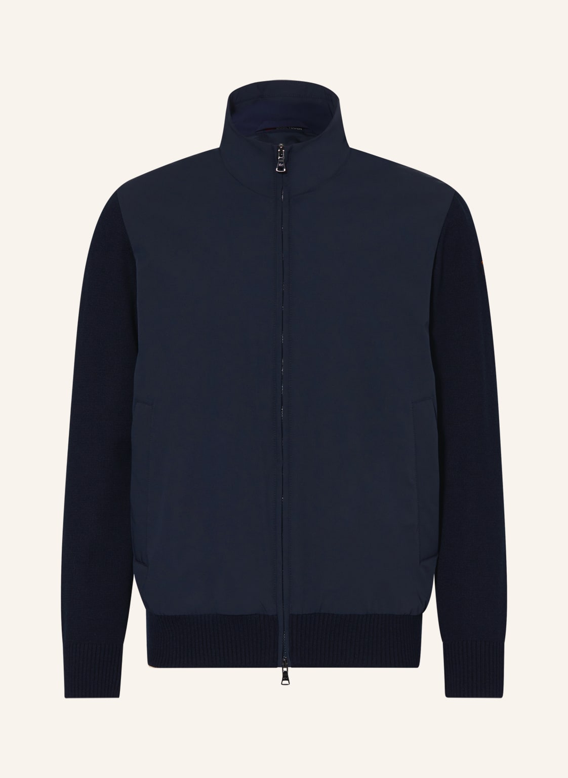 Image of Paul & Shark Strickjacke Im Materialmix blau