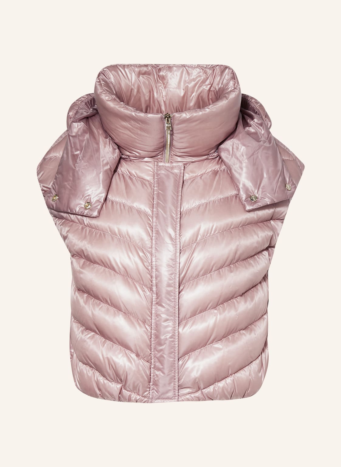 Image of Herno Cropped-Daunenweste Mit Abnehmbarer Kapuze rosa