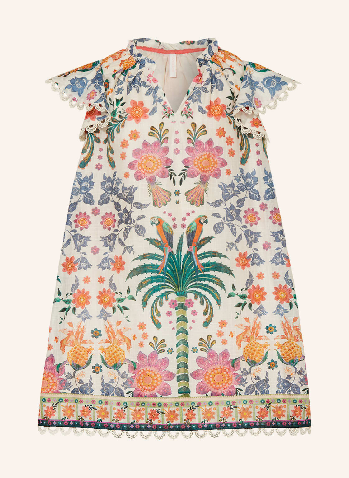 Image of Zimmermann Kleid Ginger Mit Spitze weiss