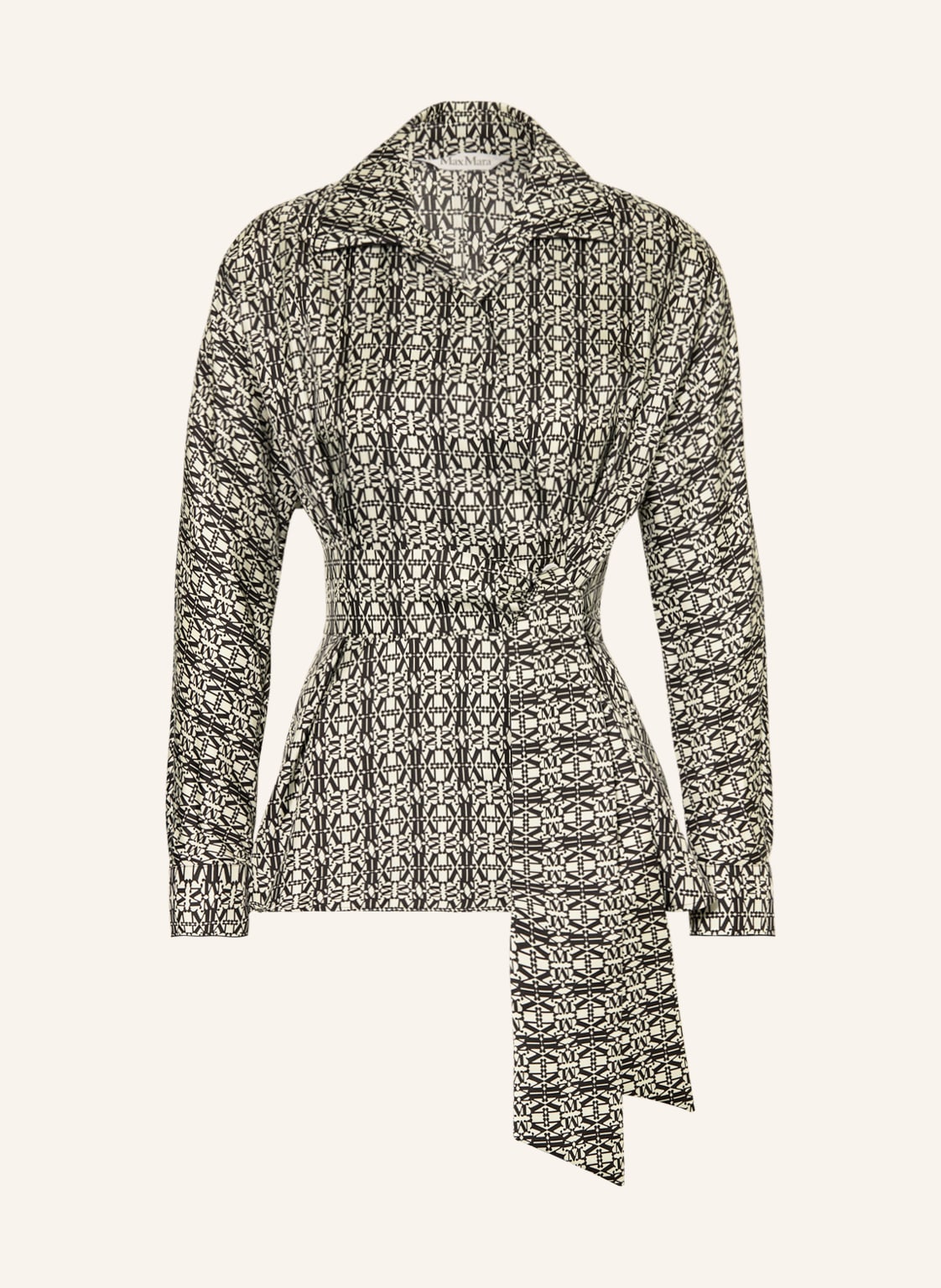 Image of Max Mara Wickelbluse Ornati Aus Seide schwarz