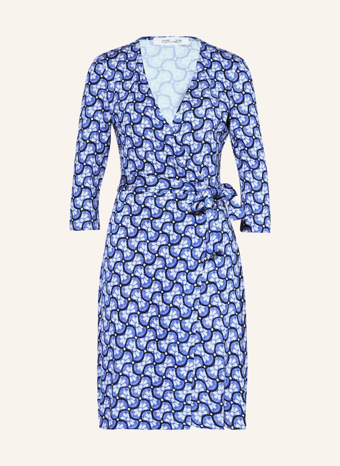 Image of Diane Von Furstenberg Wickelkleid Julian Aus Seide Mit 3/4-Arm blau