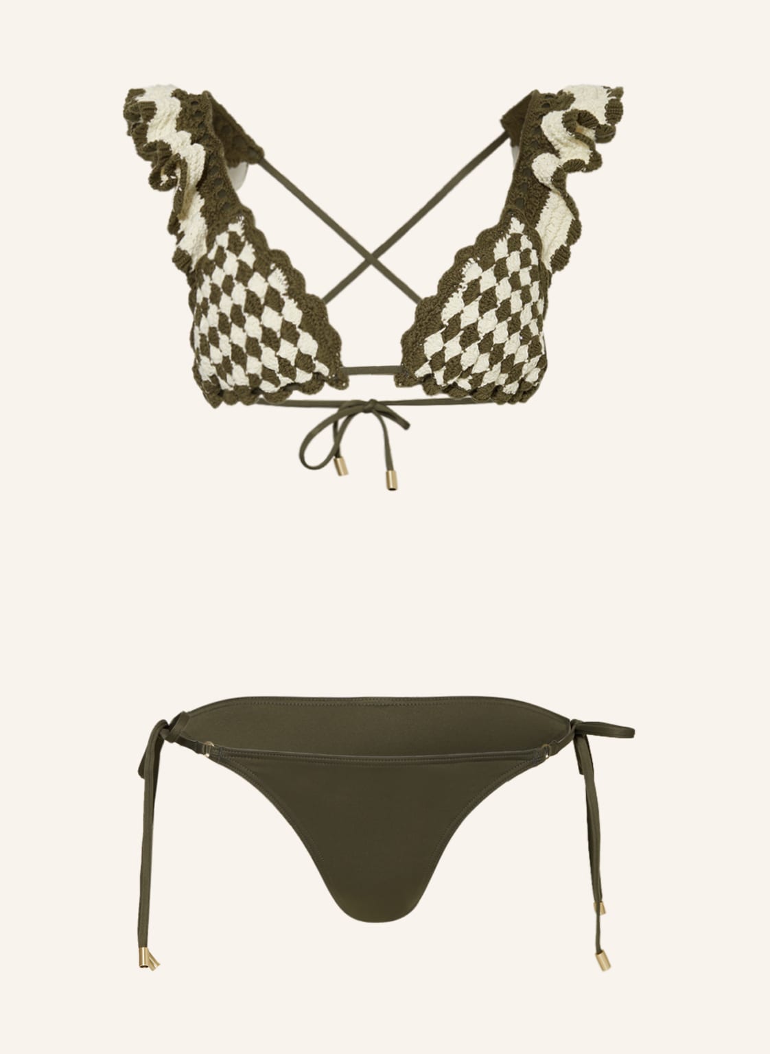 Image of Zimmermann Triangel-Bikini Devi Crochet gruen