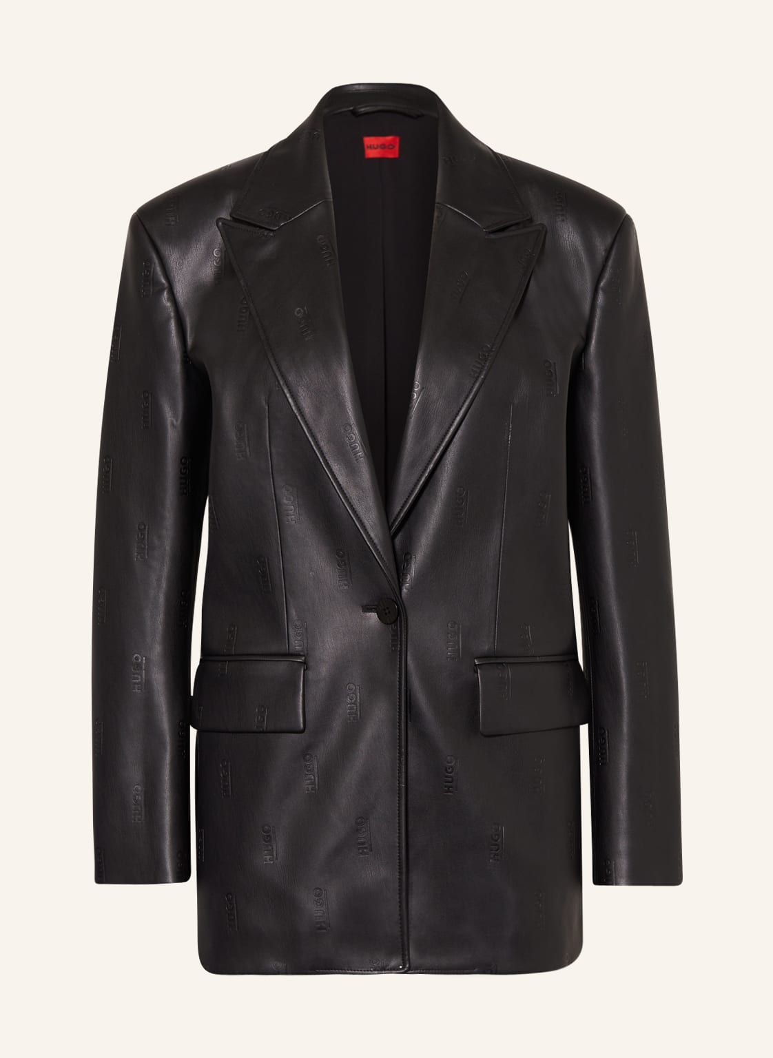 Image of Hugo Longblazer Amasala In Lederoptik schwarz