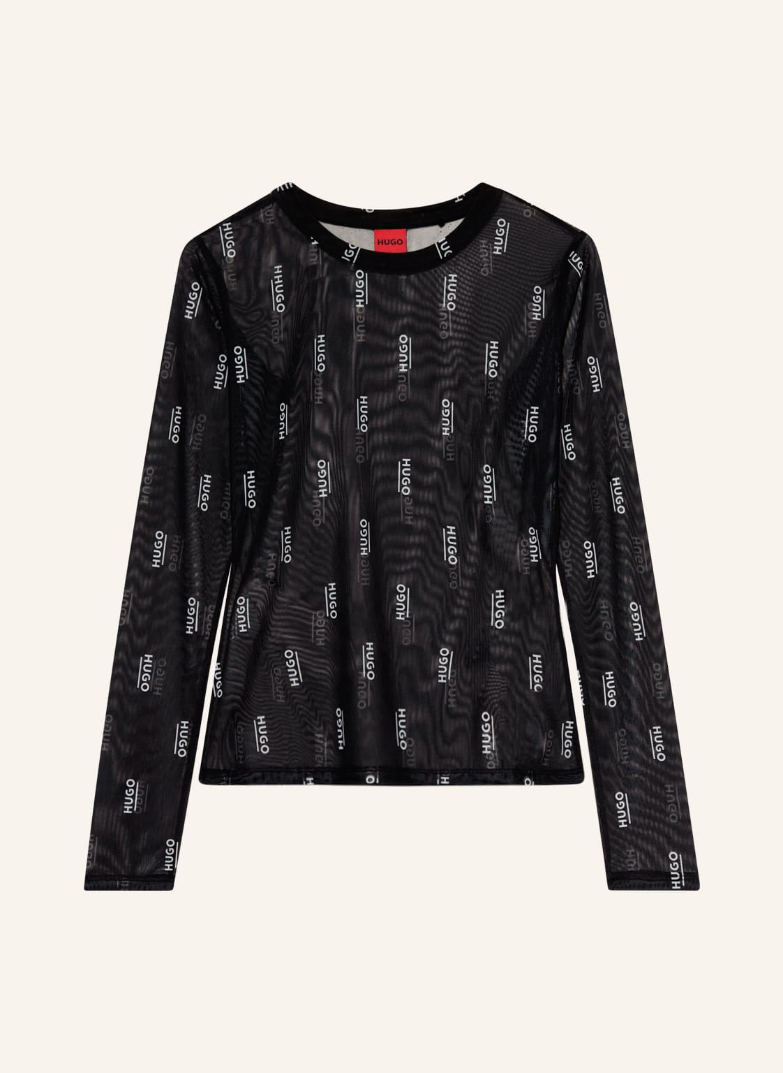 Image of Hugo Mesh-Longsleeve Diralina schwarz