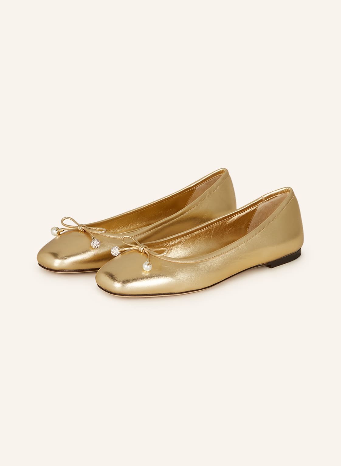 Image of Jimmy Choo Ballerinas Elme Mit Schmucksteinen Und Perlen gold
