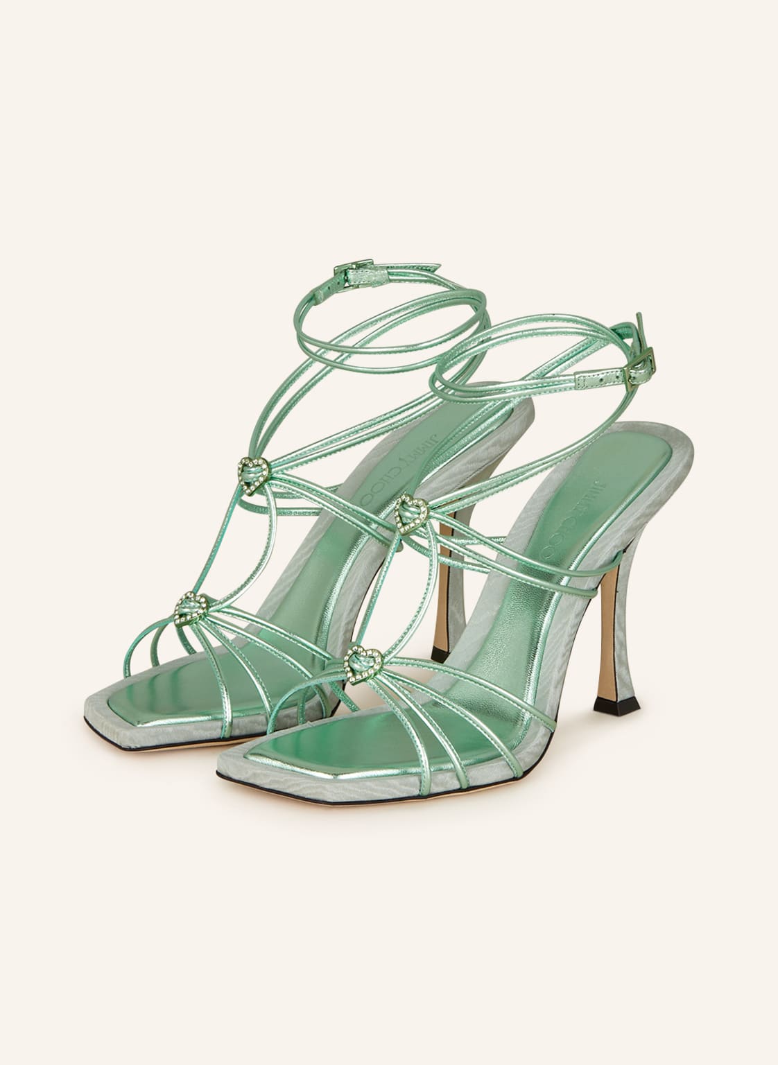 Image of Jimmy Choo Sandaletten Indiya Mit Schmucksteinen gruen