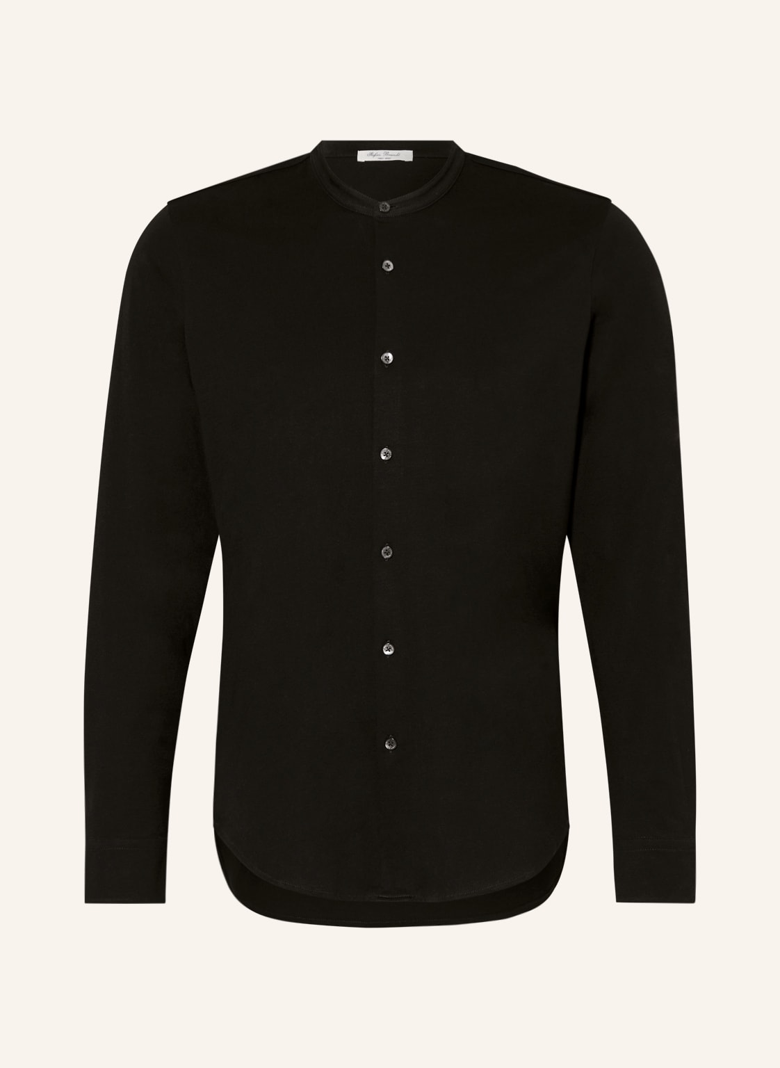 Image of Stefan Brandt Jerseyhemd Slim Fit Mit Stehkragen schwarz