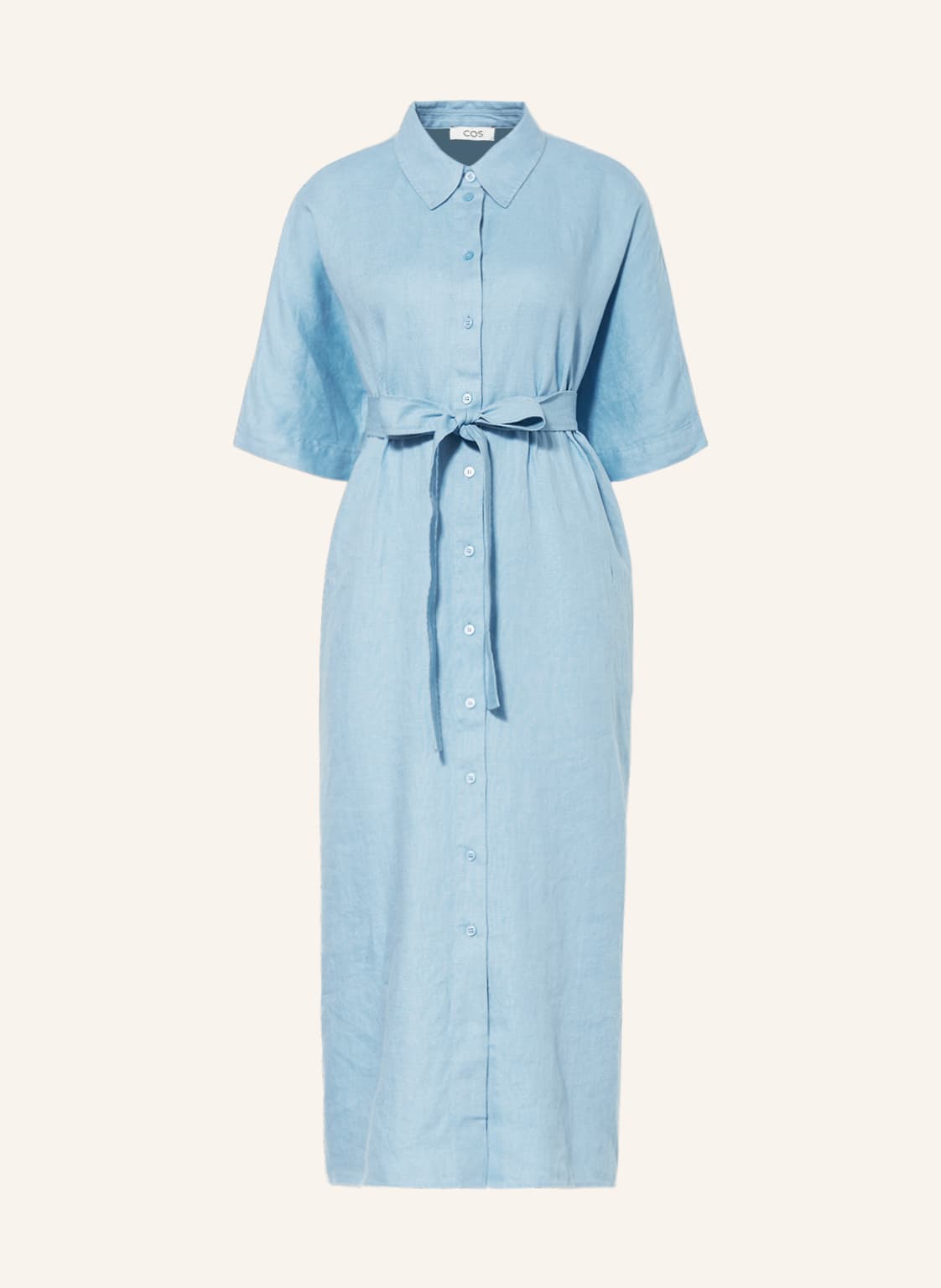 Image of Cos Hemdblusenkleid Aus Leinen blau