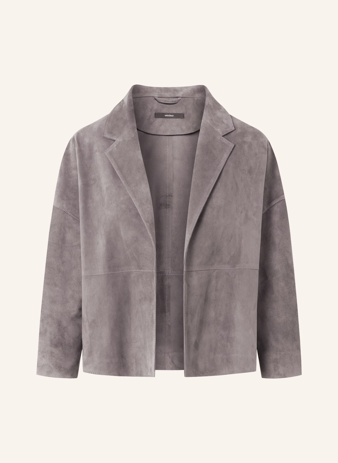 Image of Windsor. Lederblazer Mit 3/4-Arm grau