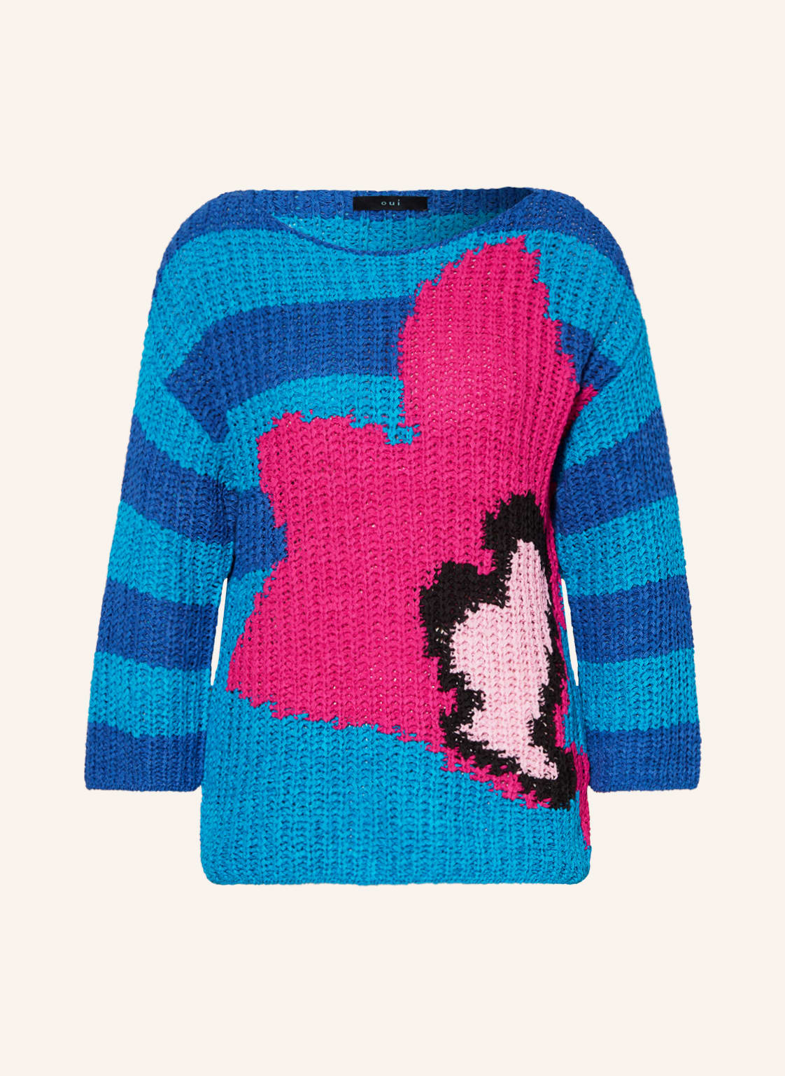 Image of Oui Pullover Mit 3/4-Arm blau