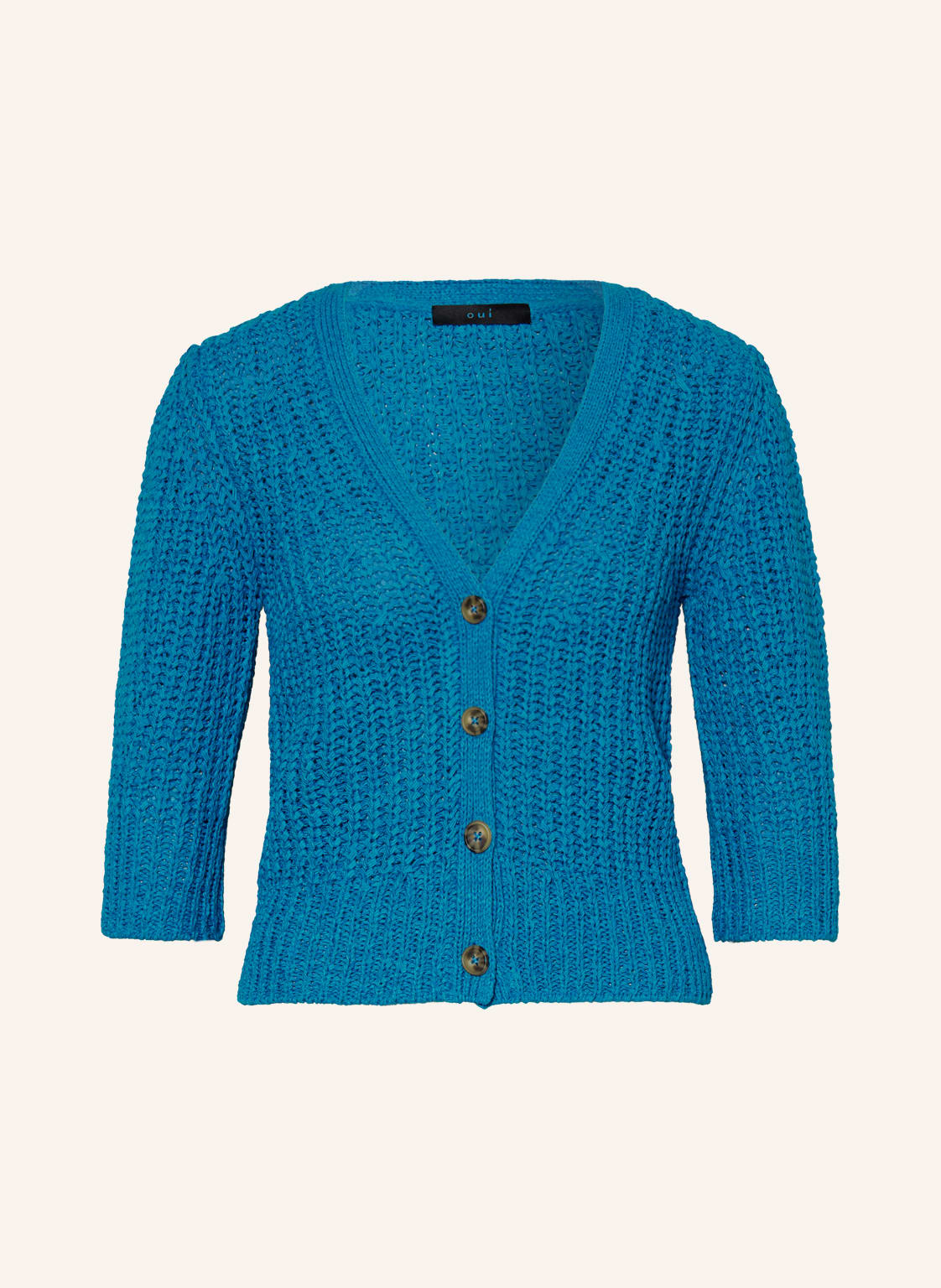 Image of Oui Strickjacke Mit 3/4-Arm blau