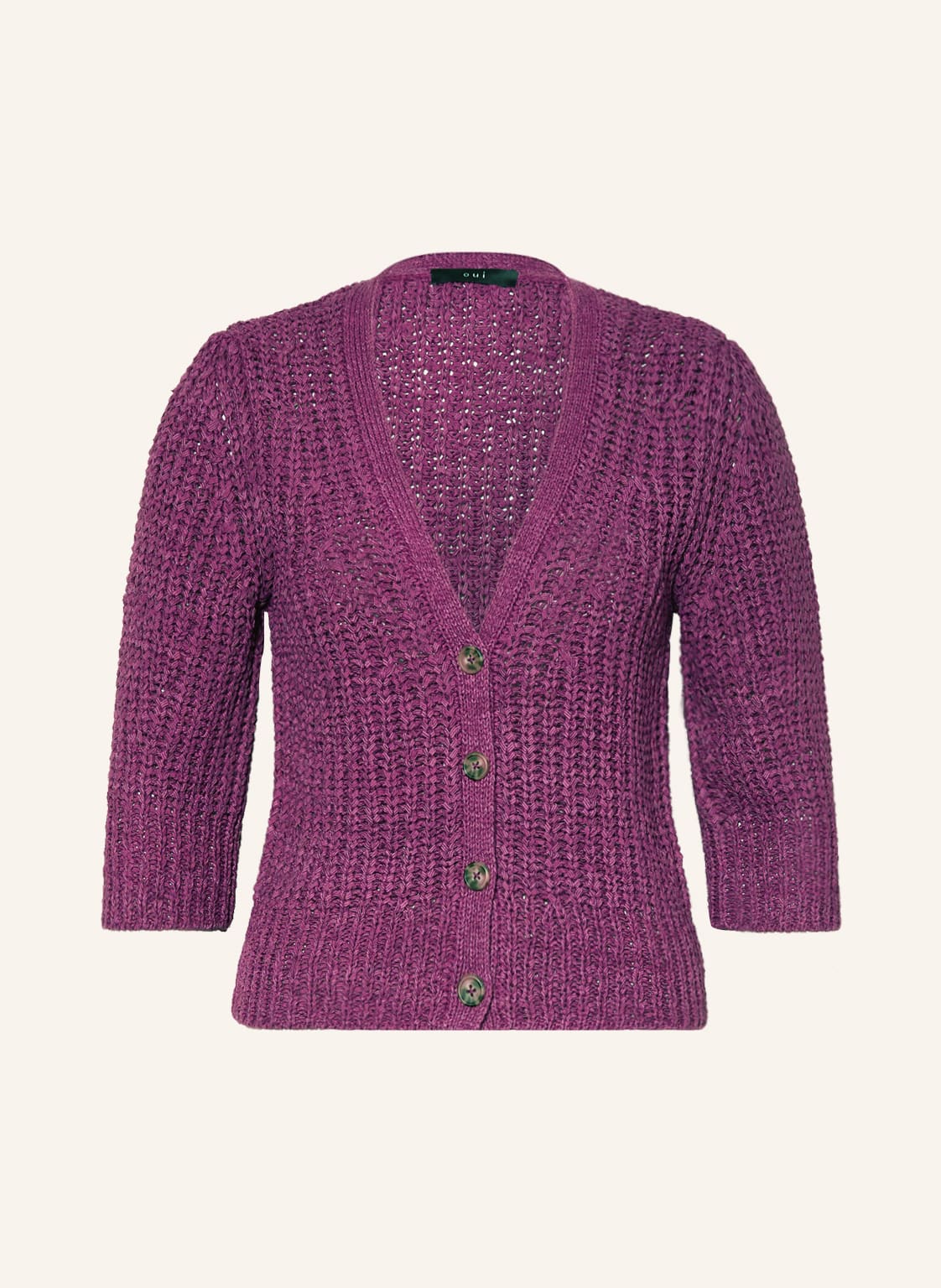 Image of Oui Strickjacke Mit 3/4-Arm violett