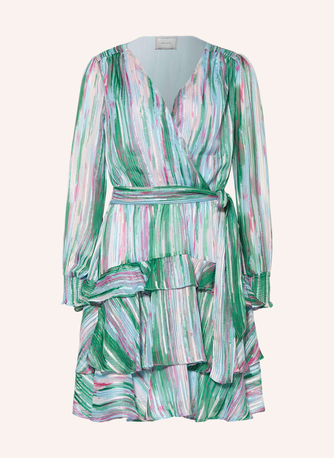 Image of Neo Noir Kleid Dennie Mit Glitzergarn Und Volants gruen