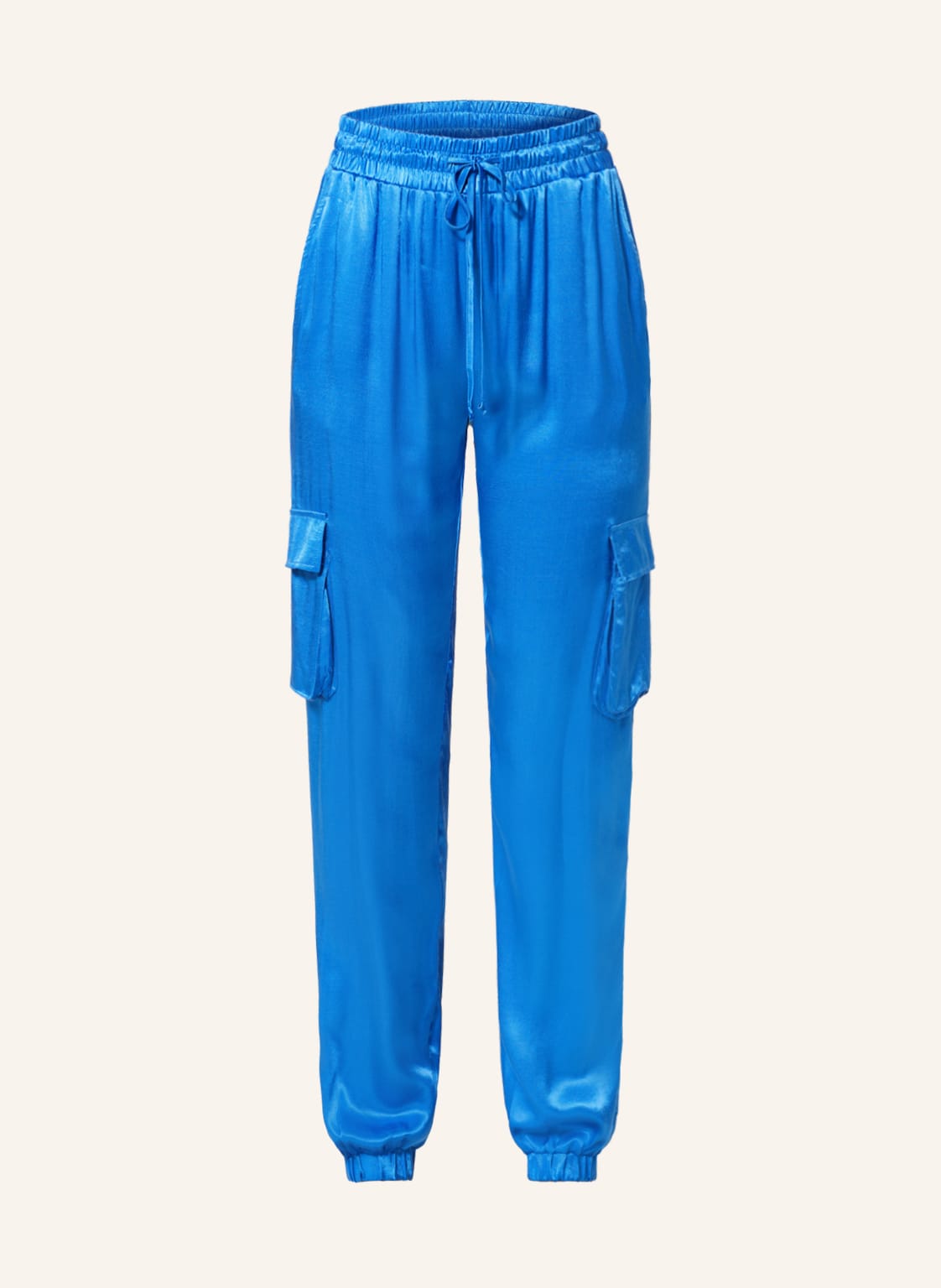 Image of Mrs & Hugs Cargohose Aus Satin blau