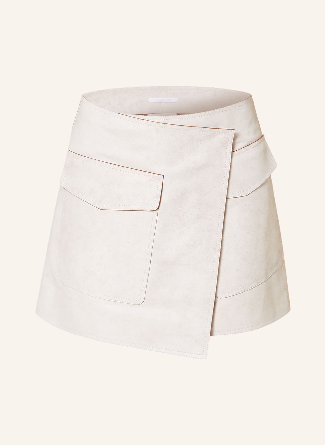 Image of Helmut Lang Lederrock In Wickeloptik weiss