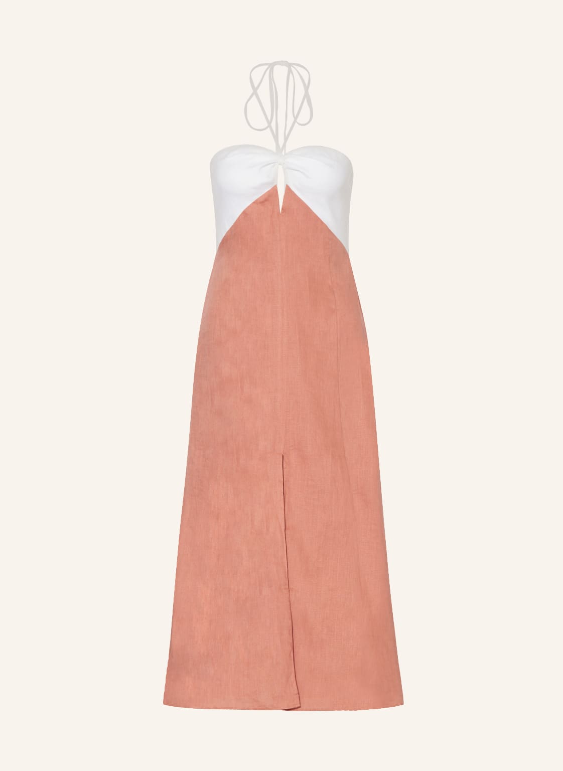 Image of Reiss Leinenkleid Sian Mit Cut-Out weiss