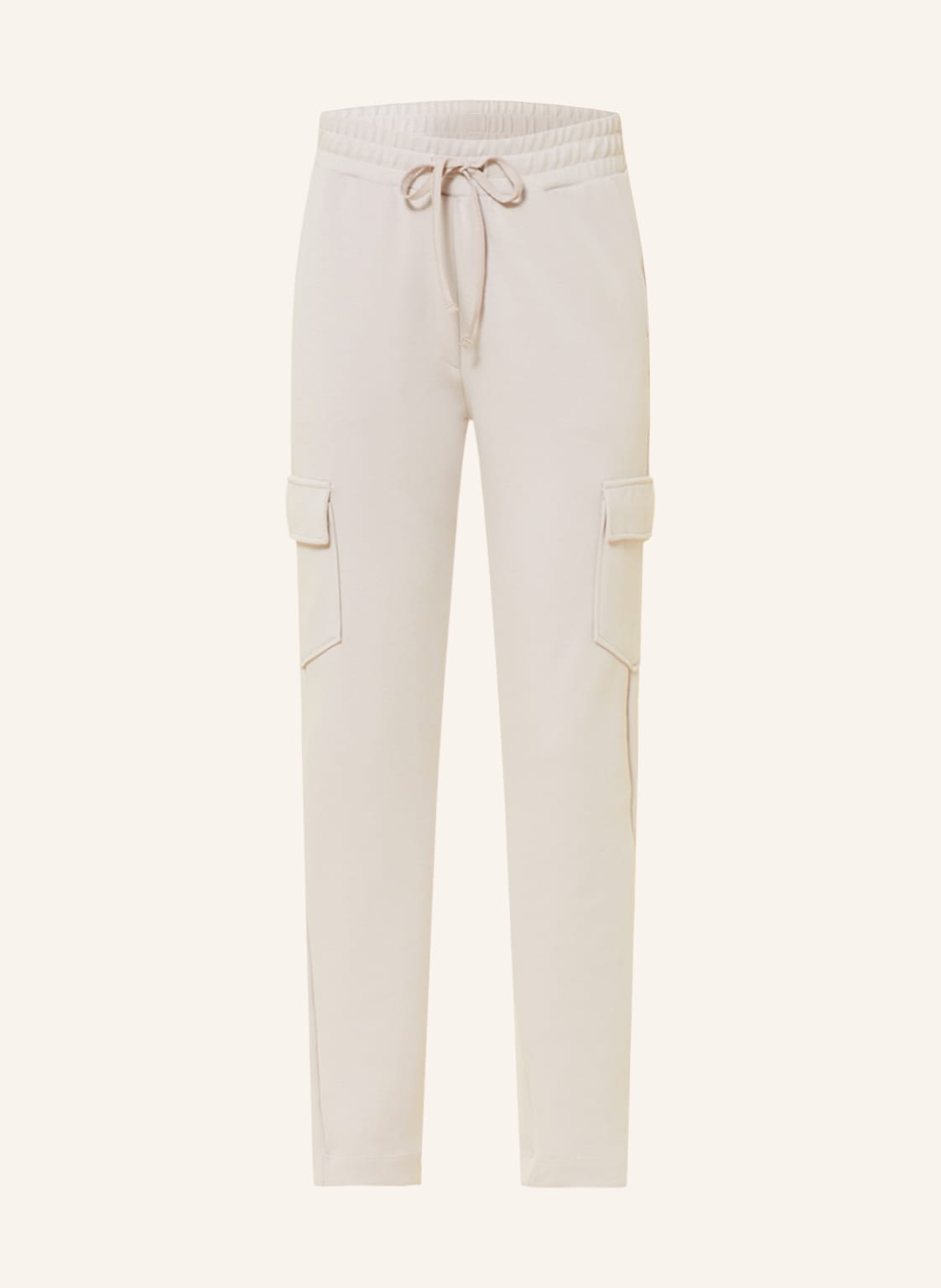 Image of Darling Harbour Cargohose Aus Jersey beige